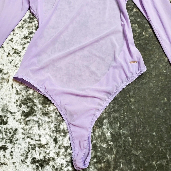 Savage X Fenty Soft Mesh Long-Sleeve Open Back Teddy - Picture 4 of 8